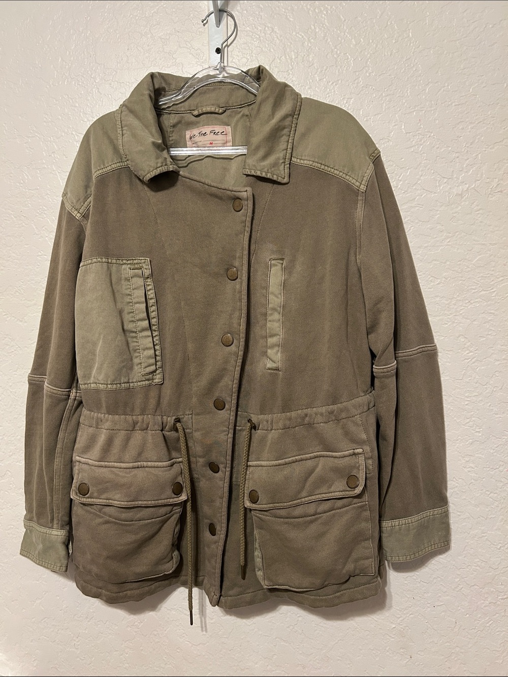 🍒We The Free Green Drawstring Utility Jacket size M GUC - Picture 2 of 10